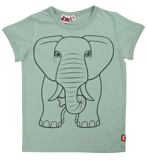 DYR T-shirt - DyrHide - Herb Green Outline Elefant