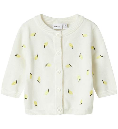 Name it Cardigan - Strik - NbfDetrille - Cloud Dancer m. Citrone
