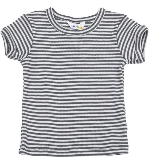 Joha Bluse K/Æ - Rib - Uld/Silke - Mørkegrå