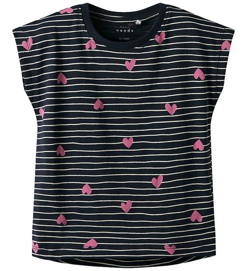 Name It T-shirt - NmfVigga - Dark Sapphire/Hearts