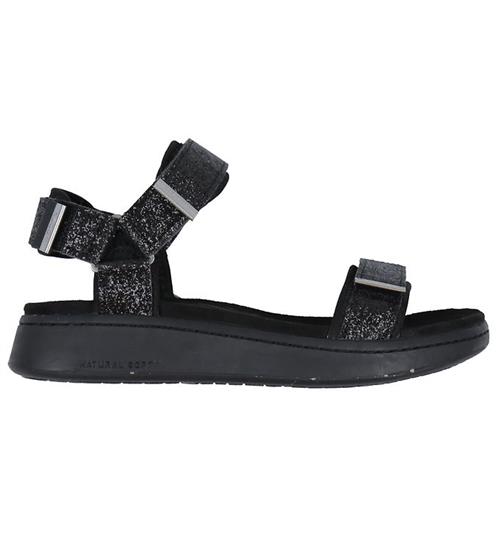 Woden Sandaler - Line Glitter - Sort