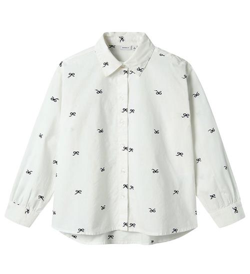 Name It Skjorte - NkfFilippas - Oversize - Bright White m. Sløjf