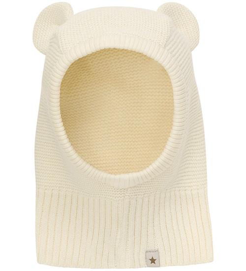 Huttelihut Elefanthue m. Ører - 2-lags - Strik - Antique White