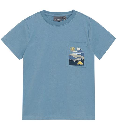 Color Kids T-shirt - Faded Denim m. Print