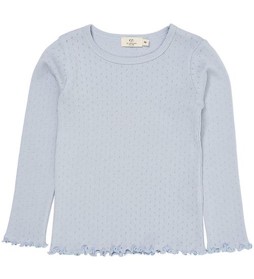 Copenhagen Colors Bluse - Pointelle - Dusty Blue
