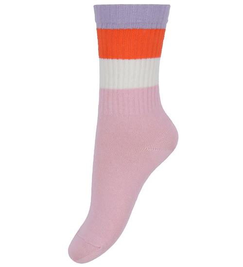 Melton Strømper - Wide Stripe - Pink Nectar