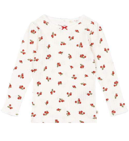 Konges Sløjd Bluse - Rib - Minnie - Rose Red m. Hulmønster
