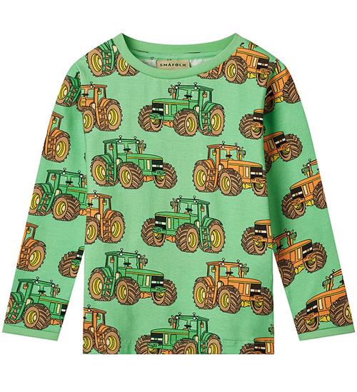 Småfolk Bluse - Minty Green Tea m. Traktorer