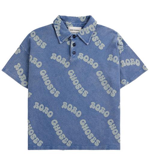 Bobo Choses T-shirt - Polo - Wavy Waffle - Blå