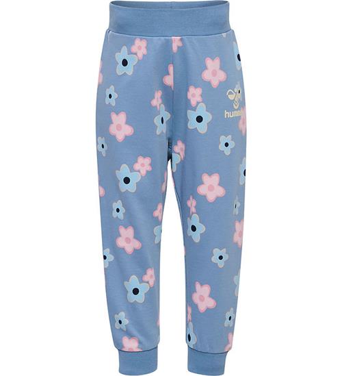 Hummel Sweatpants - hmlRinna - Faded Denim m. Blomster
