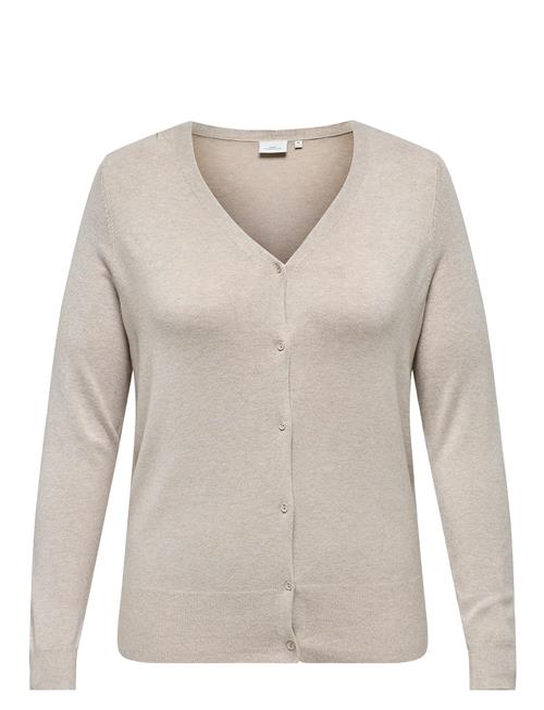 Carvenice Life Ls V-Neck Cardi Knt ONLY Carmakoma Beige