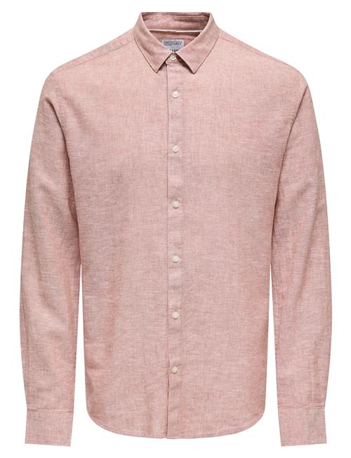 Onscaiden Life Ls Solid Linen Shirt Noos ONLY & SONS Pink