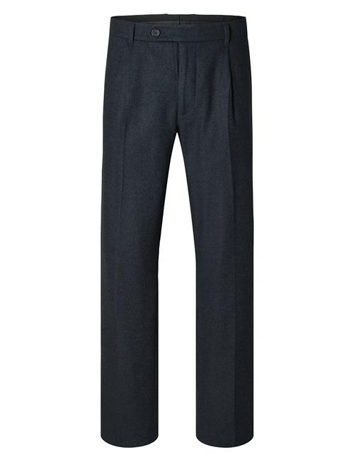 Slh196-Straight Alberto Wool Pant Selected Homme Navy