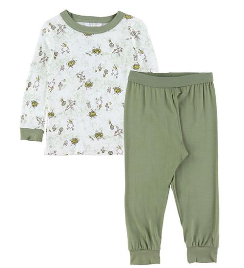 Joha Nattøj - 2-Delt - Bambus - Off White m. Print