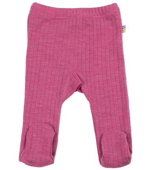 Joha Leggings m. Fødder - Uld - Hindbær