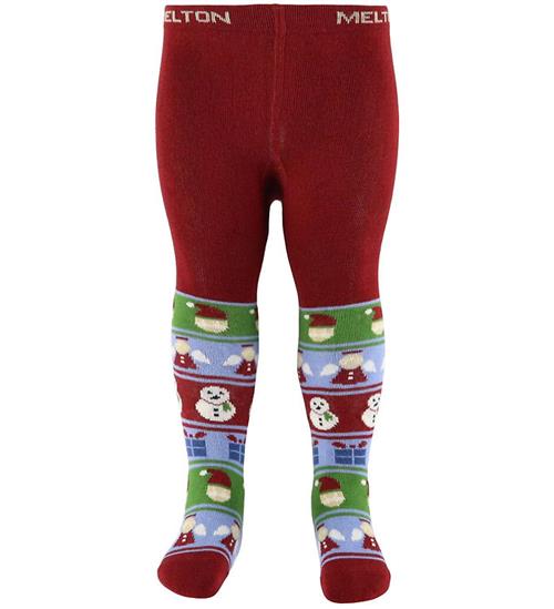 Melton Strømpebukser - Snowman - Sundried Tomato