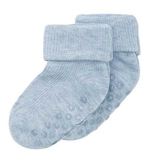 Minymo Strømper - Rib - 2-pak - Winter Sky Melange