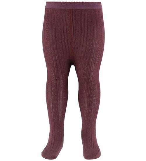 MP Strømpebukser - Uld - Rib - Juno - Grape Skin