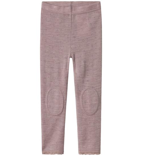 Name It Leggings - Uld - Noos - NmfWang - Purple Dove m. Hulmøns
