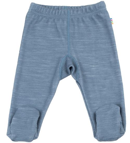 Joha Leggings m. Fødder - Uld/Bambus - Blå