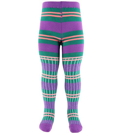 Molo Strømpebukser - Rib - Stripy Tights - Purple Stripe