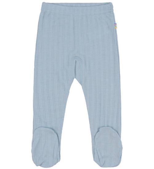 Joha Leggings m. Fødder - Uld/Silke - Støvet Blå