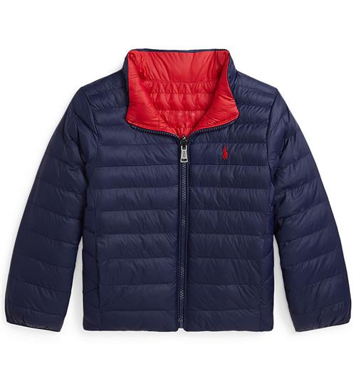Polo Ralph Lauren Dynejakke - Vendbar - Navy/Rød