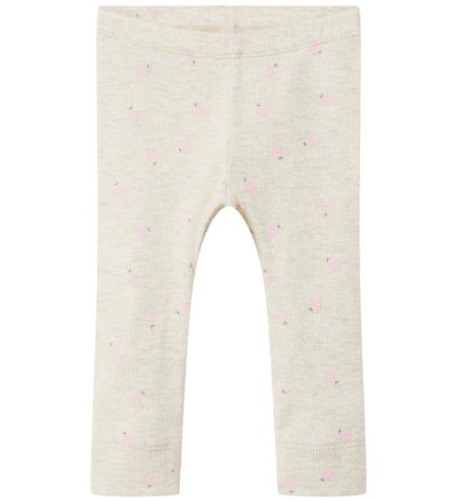 Name It Leggings - Rib - NbfDabua - Peyote Melange m. Jordbær
