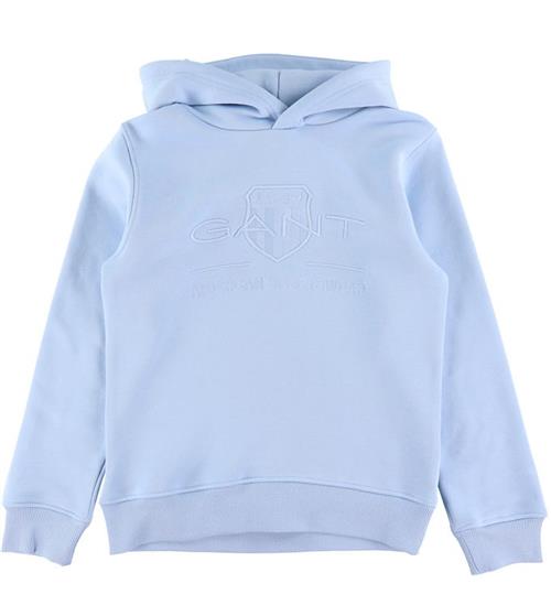 GANT Hættetrøje - Tonal Shield - Fresh Blue