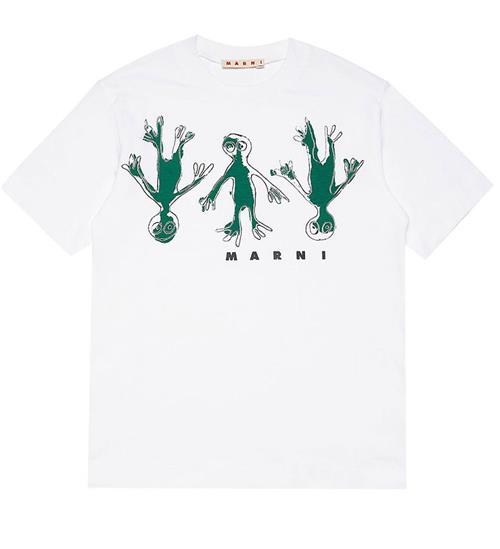 Marni T-shirt - Hvid/Grøn