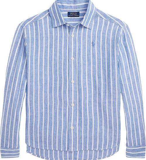 Polo Ralph Lauren Skjorte - Lismore - Hør - Blå/Hvidstribet