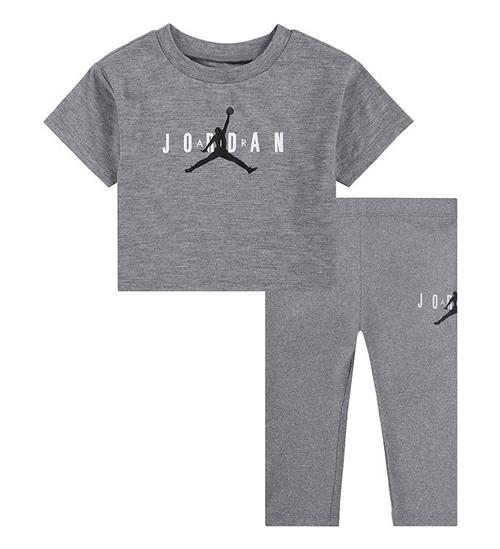 Jordan T-Shirt/Leggings - Gråmeleret m. Logo