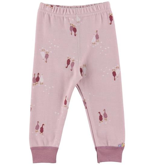 Joha Leggings - Uld/Bomuld - Light Bordeaux m. Gæs