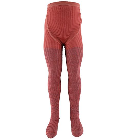 Molo Strømpebukser - Glitter Rib - Forest Rose