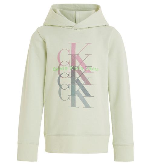 Calvin Klein Hættetrøje - Monogram Repeat - Canary Green m. Prin