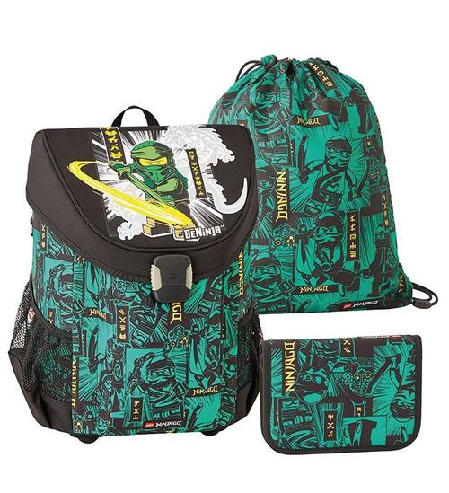 LEGOÂ® Ninjago Skoletaskesæt - Sort/Grøn