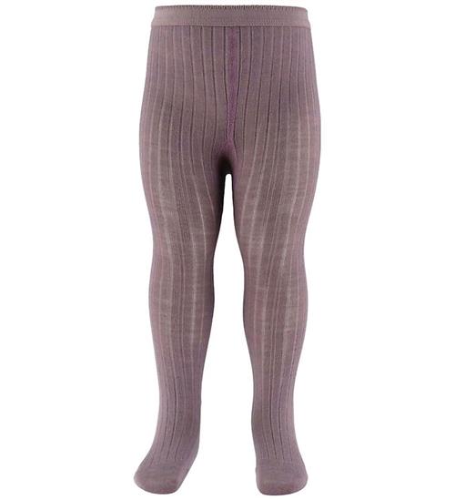 MP Strømpebukser - Uld - Rib - Dark Purple Dove