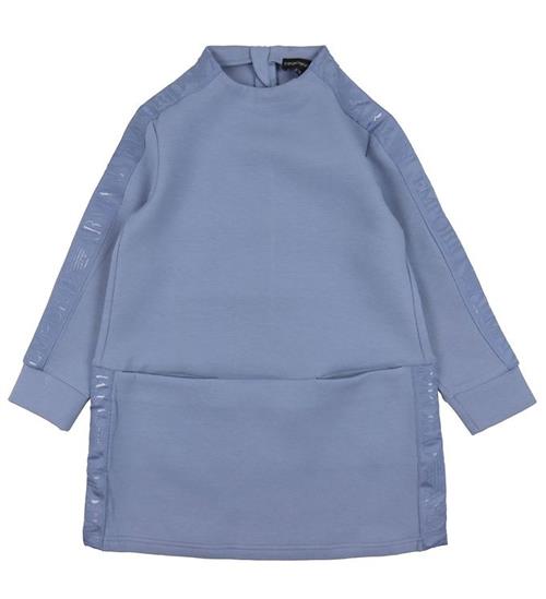Emporio Armani Kjole - Støvet Blå m. Logostribe