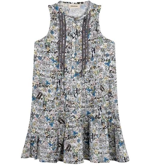 Se Zadig & Voltaire Kjole - Lyseblå m. Blomster ved KidsWorld
