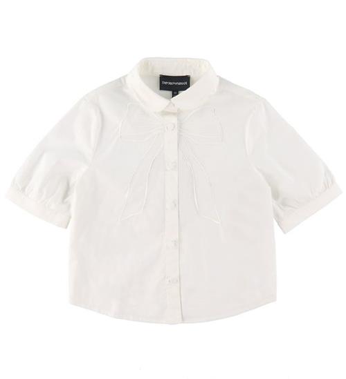 Emporio Armani Skjorte k/æ - Hvid m. Sløjfe