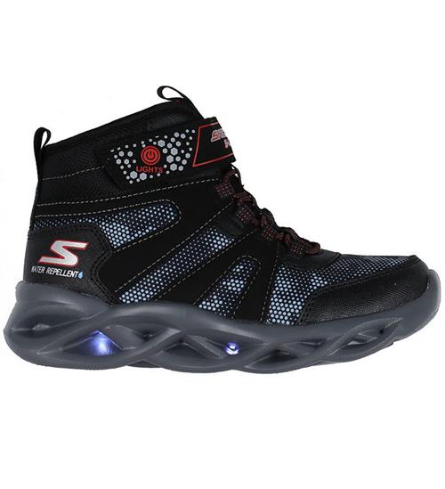 Skechers Støvler m. Lys - Twisted Brights - Sort/Rød