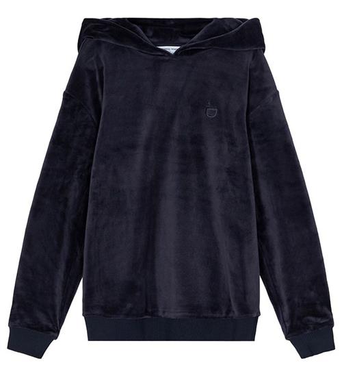Designers Remix Hættetrøje - Velour - Frances - Navy