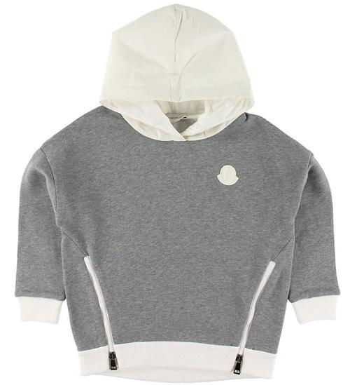 Moncler Hættetrøje - Gråmeleret/Hvid