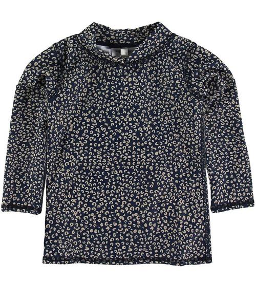 Soft Gallery Badebluse - UV50+ - Dress Blue m. Leopard