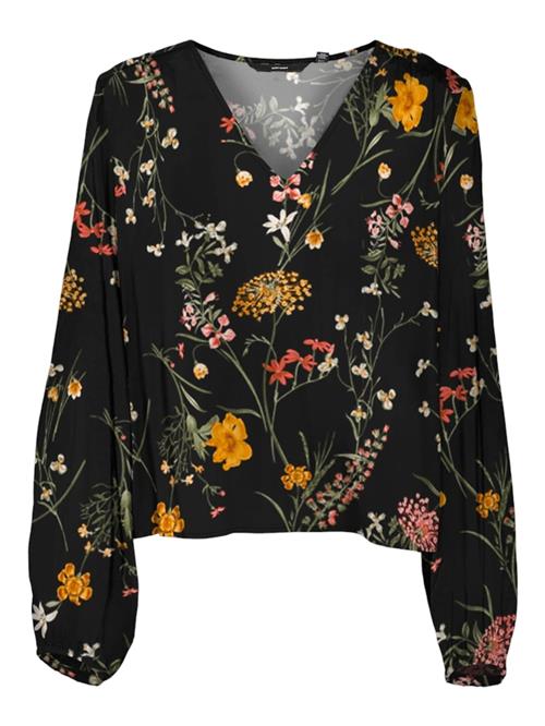 VERO MODA Bluse 'VMEASY JOY'  mørkegul / gran / cranberry / sort