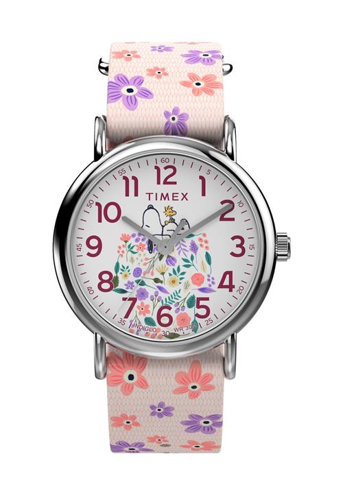 TIMEX Analogt ur 'Timex x Peanuts Floral'  pink / sølv