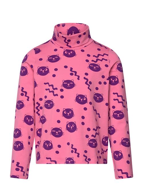 Squiggly Cats Aop Turtleneck Mini Rodini Pink