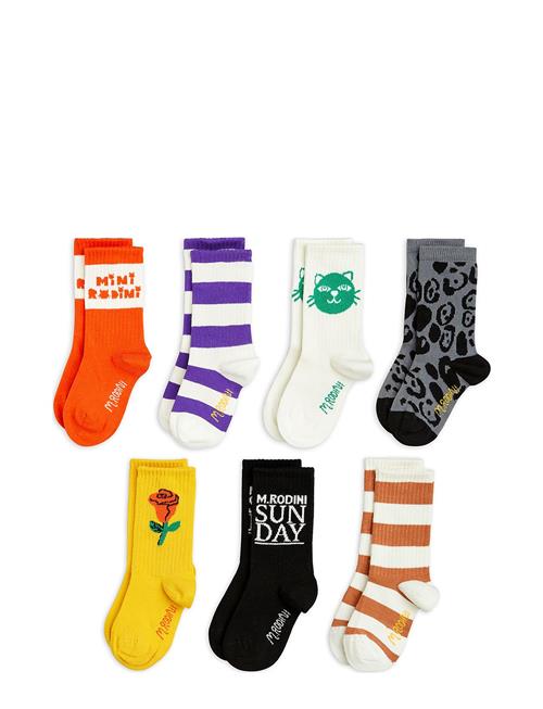 Cats 7-Pack Socks Mini Rodini Patterned