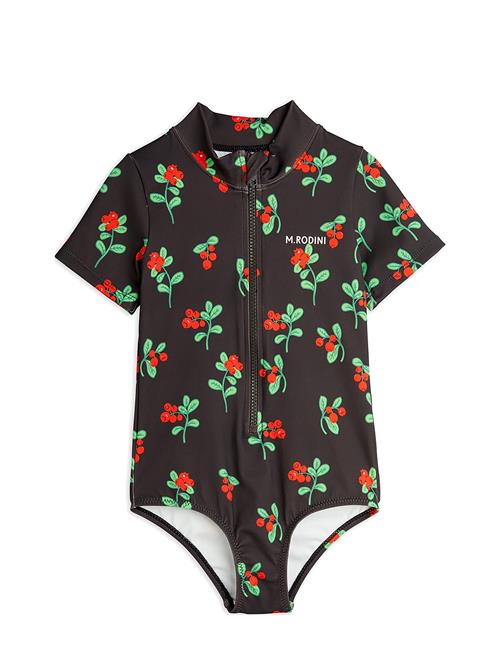 Lingonberries Aop Ss Swimsuit Mini Rodini Black