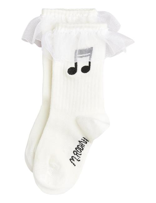 Note Frill 1-Pack Socks Mini Rodini White